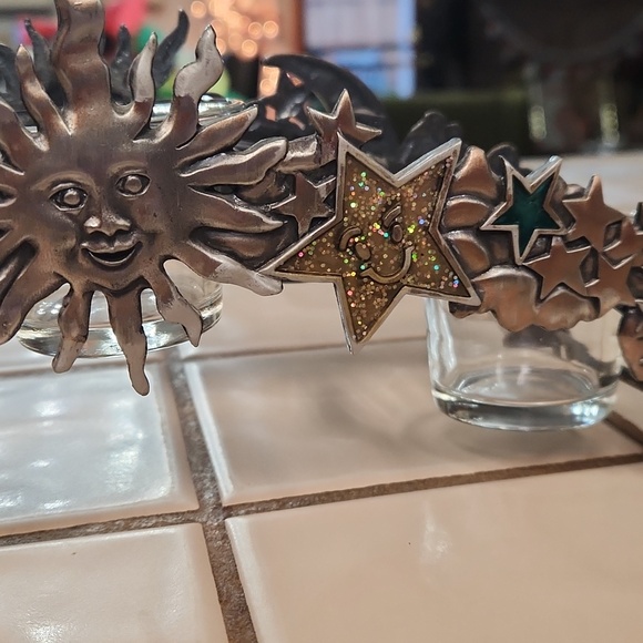 Spoontiques Vintage Pewter Celestial Sun & Moon Votive Candle Holder - Picture 6 of 7